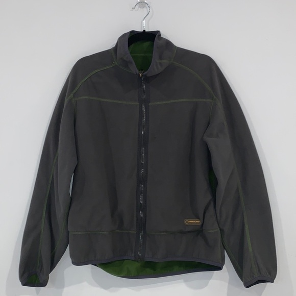 Timberland Grey and Green reversible full zip fleece jacket size Medium - Picture 3 of 16